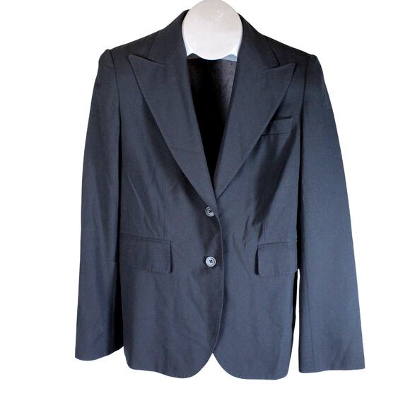 Banana Republic Blazer Women Size 6 Black Wool Blend Stretch Lined Career Jacket - Picture 1 of 5